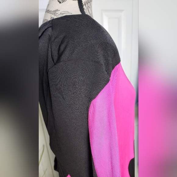 Topshop Women's Pink and Black Color block Swirl Jersey Maxi Dres… - Picture 4 of 11